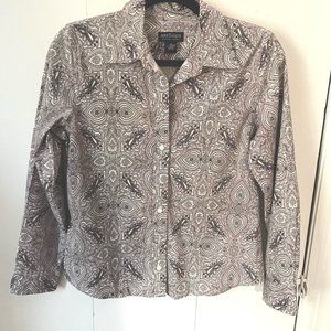 Ann Taylor Button-Down Paisley Blouse, size 10P
